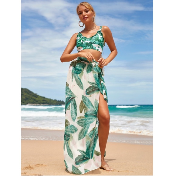 Tropical Print Sarong Skirt - Picture 6 of 8